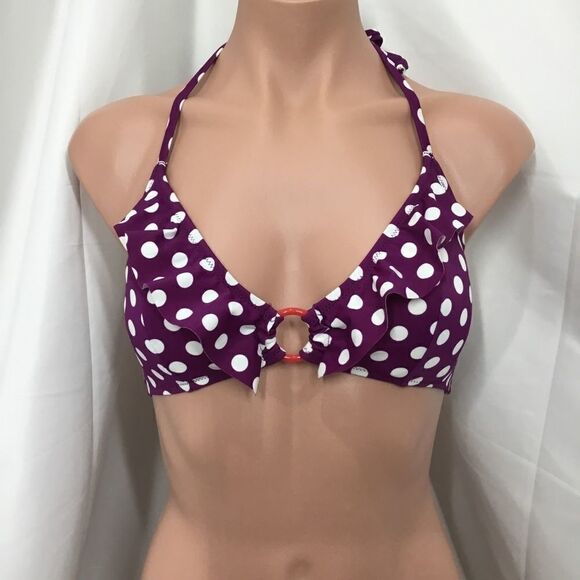 Marie Meili O Ring Polka Dot Bikini Top (D6) - Picture 1 of 5